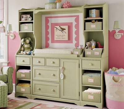Pottery Barn Madison Changing Table, Pottery Barn Madison Dresser And Hutch